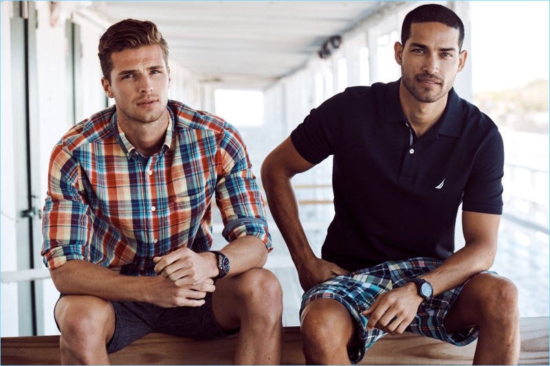 Models Edward Wilding and Daniel Pimentel come together for Nautica's spring-summer 2018 outing.