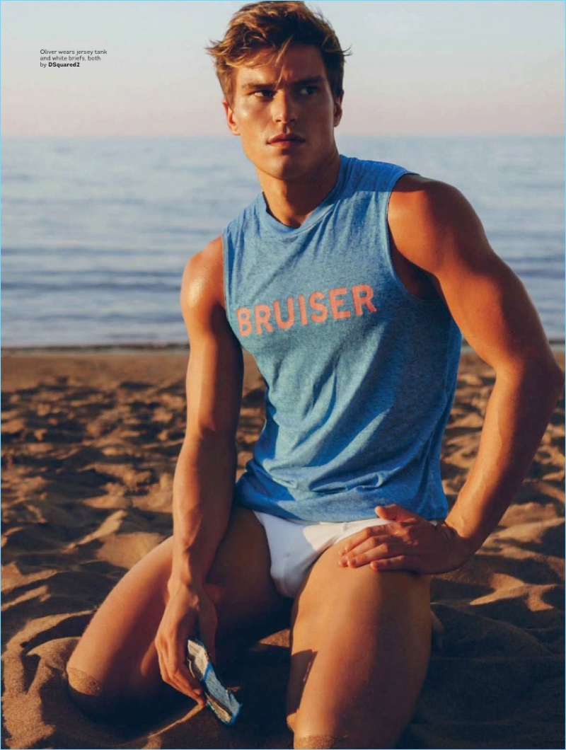 Oliver Cheshire stars in an editorial for Attitude magazine.