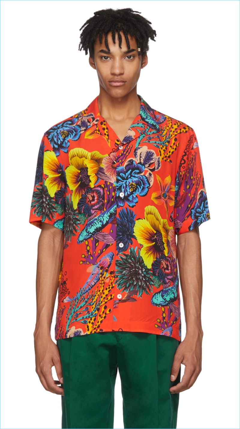 Paul Smith Red Hawaiian Print Shirt