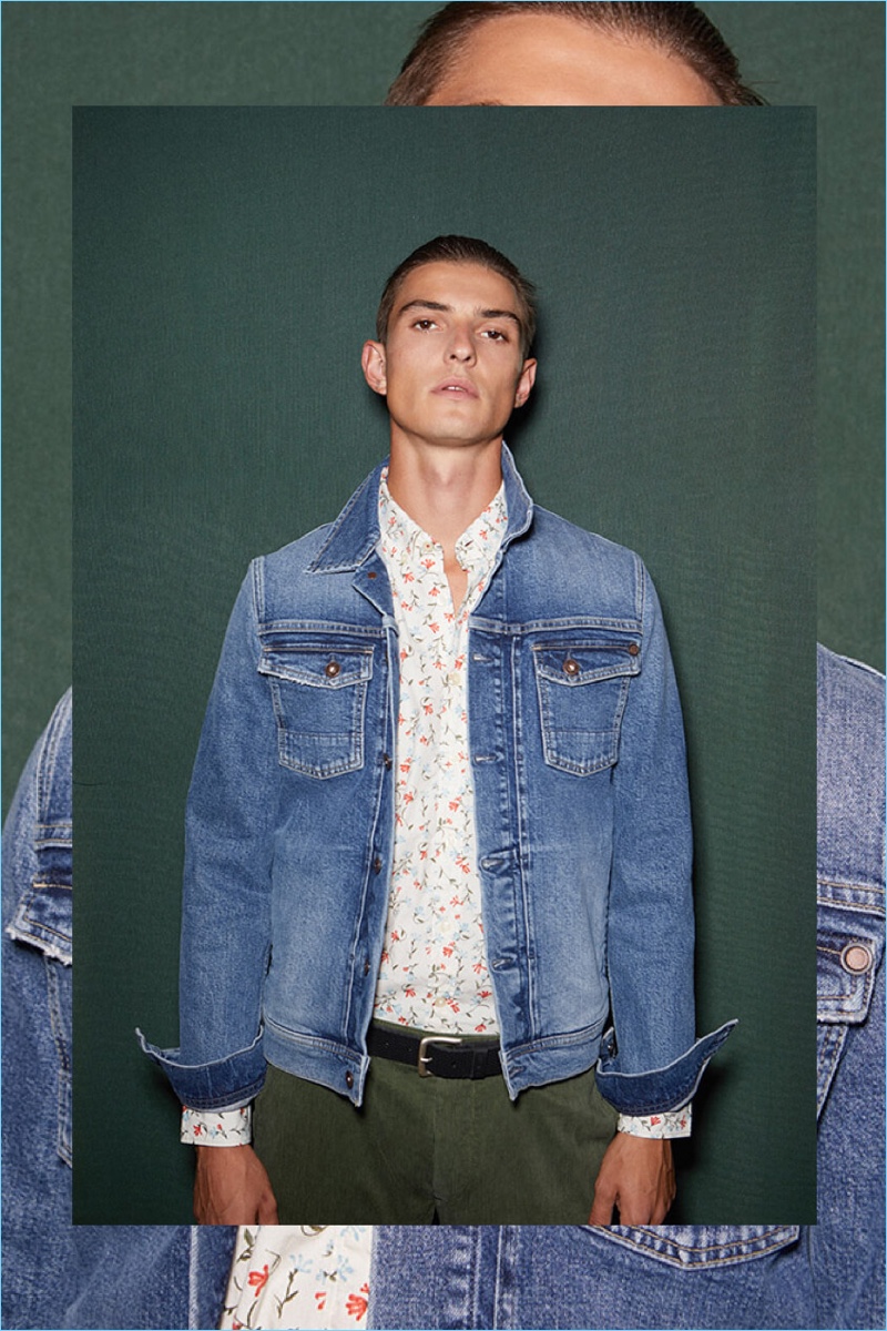 A casual vision, Guerrino Santulliana sports denim from Pepe Jeans' pre-fall 2018 collection.