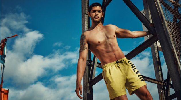 René Grincourt Rocks Calvin Klein Swimwear for Wormland René Grincourt wears summer swimwear from Calvin Klein.