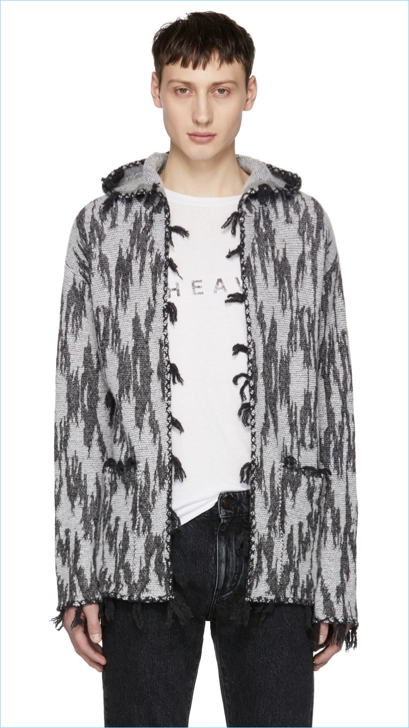 saint laurent hoodie grey