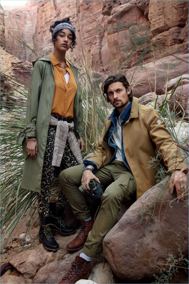 Models Damaris Goddrie and Wouter Peelen come together for Scotch & Soda's spring-summer 2018 campaign.