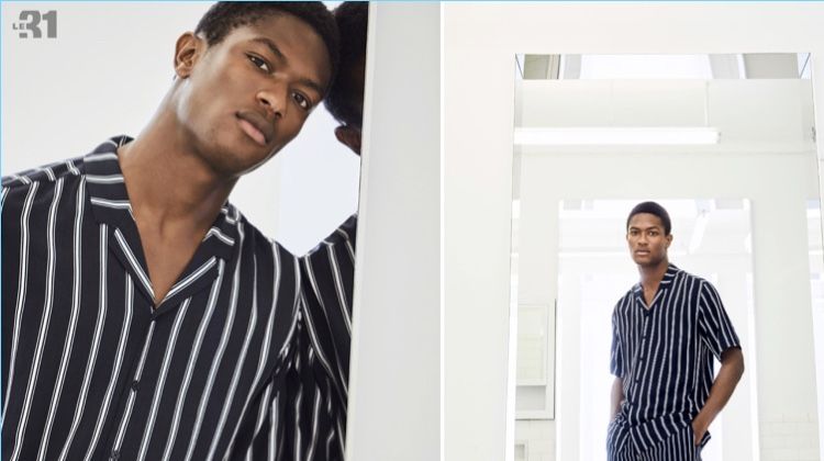 Clean Stripes: Hamid Onifade Models Fresh Styles from Simons