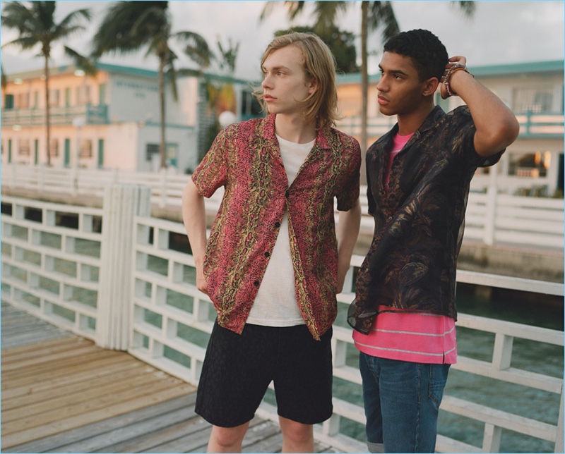 Topman enlists models Kit Warrington and Jan Carlos Diaz to star in a summer outing.