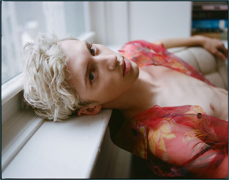 Connecting with Out magazine, Troye Sivan wears a Louis Vuitton shirt.