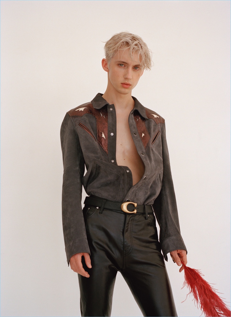 Singer Troye Sivan wears a spring-summer 2018 look by Coach.