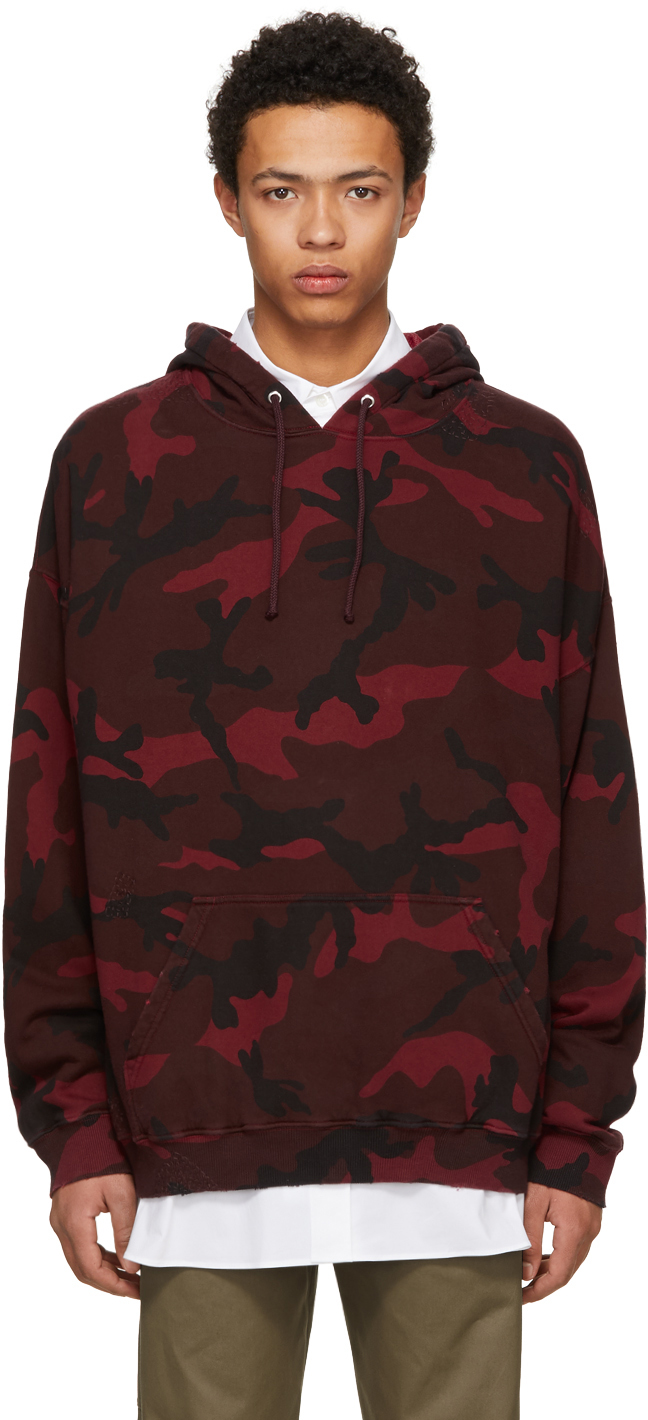 Valentino Red Camouflage Hoodie