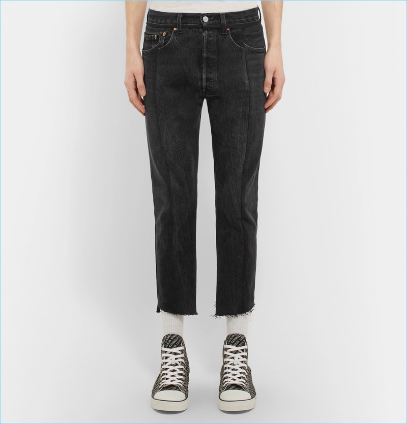 Vetements Levis Slim-Fit Panelled Denim Jeans