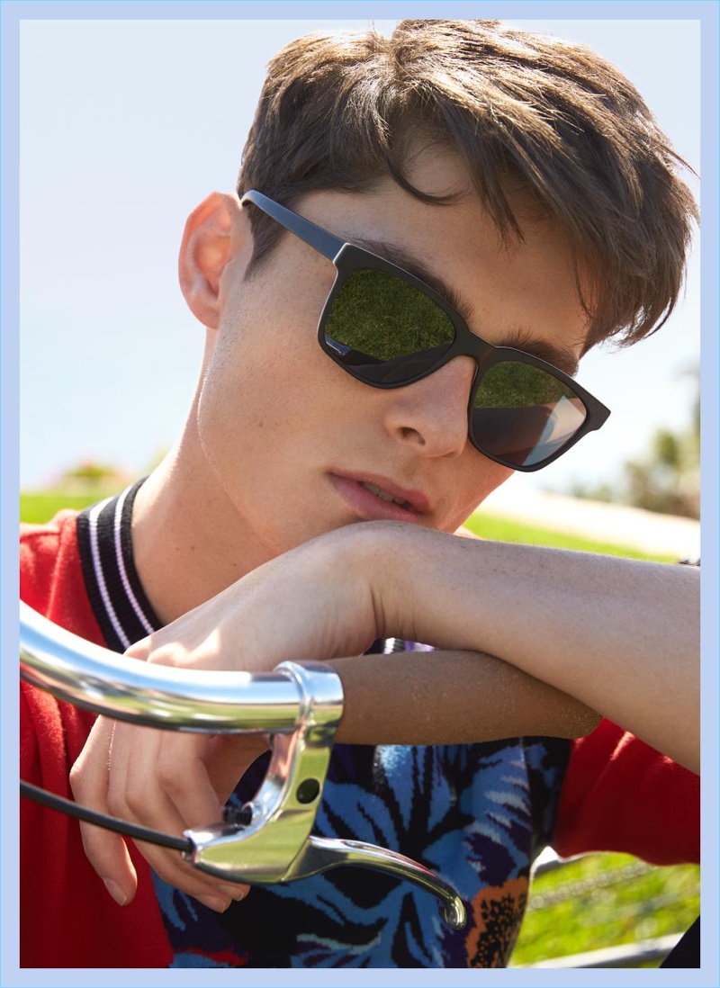 A cool vision, Quinn wears Warby Parker's Barkley sunglasses.