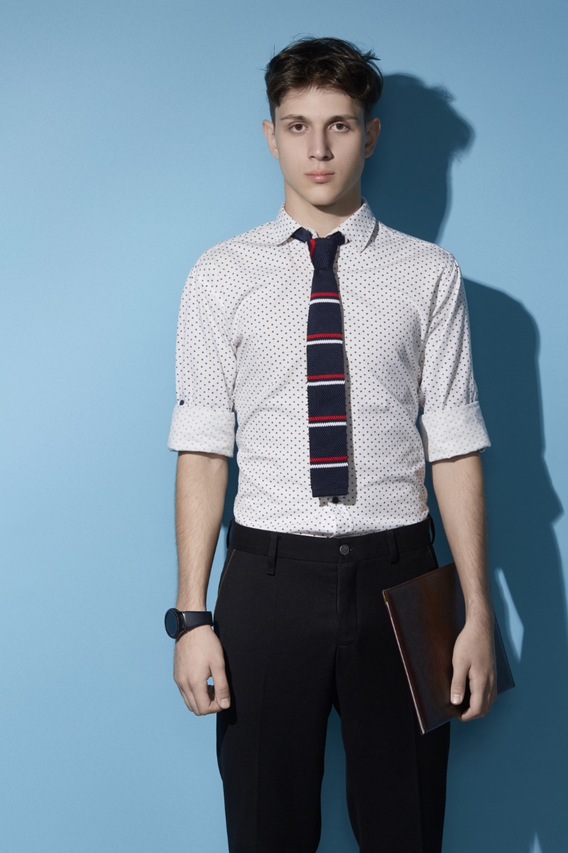 young man woven tie