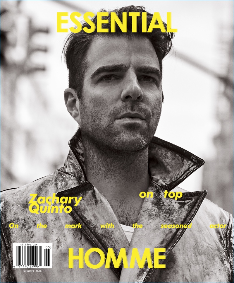 Actor Zachary Quinto covers the summer 2018 issue of Essential Homme.