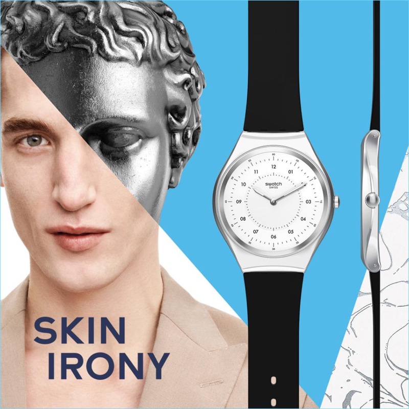 Anatol Modzelewski stars in Swatch's Skin Irony campaign.