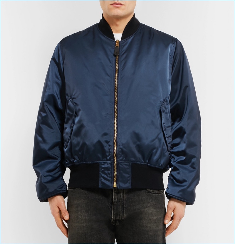 Balenciaga Appliquéd Shell Bomber Jacket