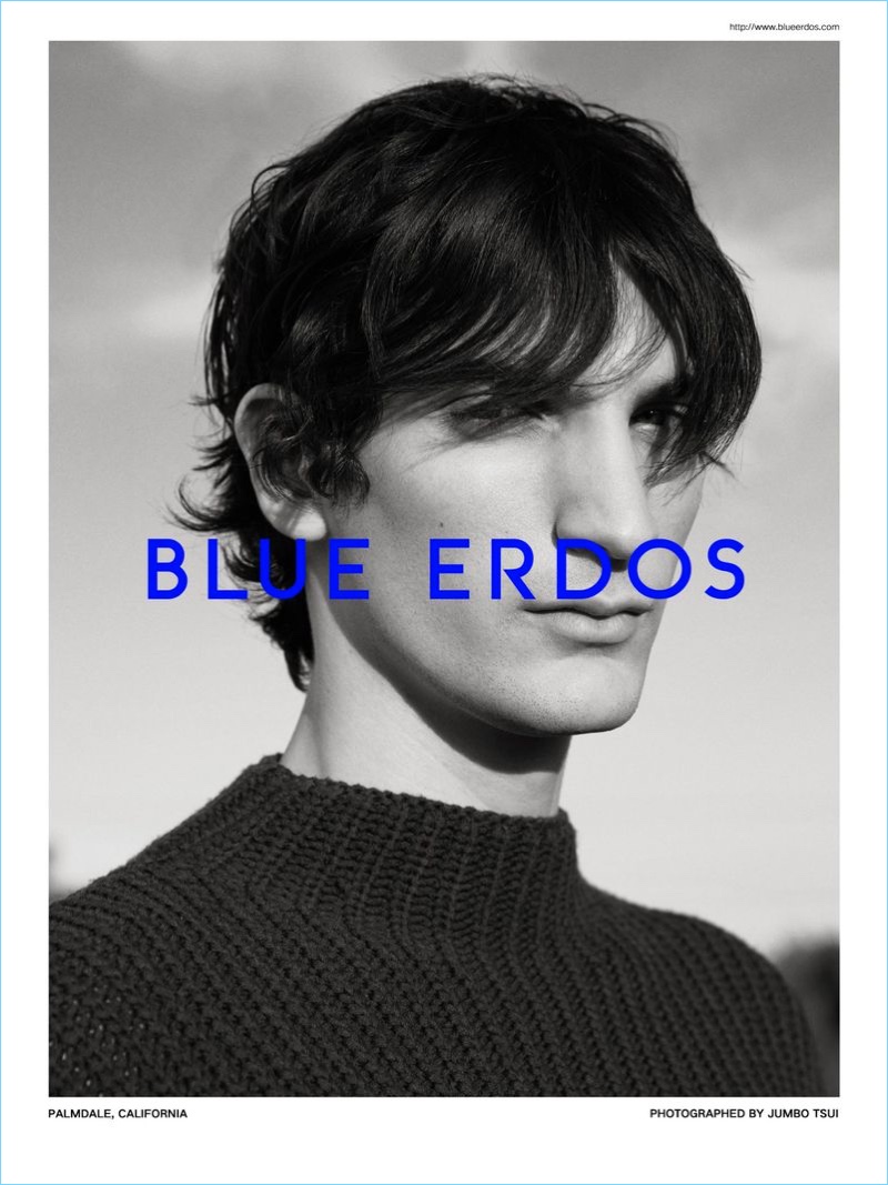 Luca Lemaire fronts Blue Erdos' fall-winter 2018 campaign.