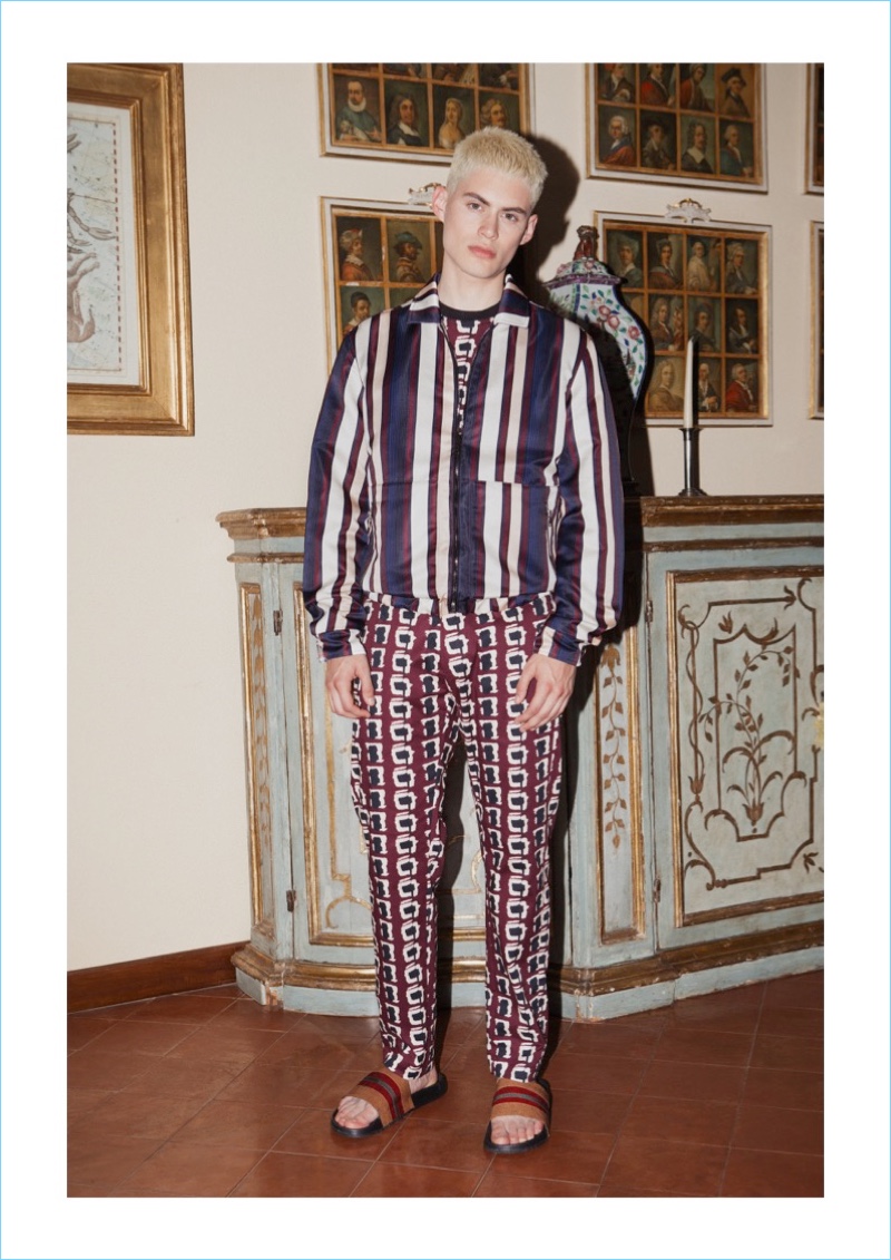 Mixing patterns, Charly Ignacio stars in Christian Pellizzari's spring-summer 2019 lookbook.