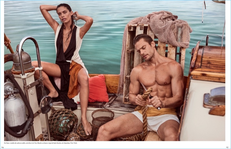 Jason Morgan joins Sara Sampaio for a story from Vogue México.