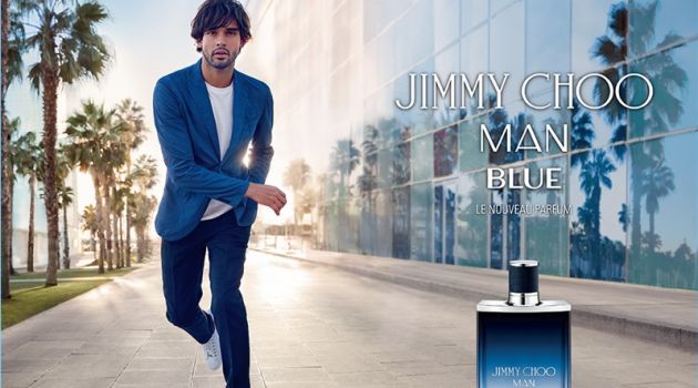 Marlon Teixeira Reunites with Jimmy Choo for Man Blue Fragrance Campaign Marlon Teixeira stars in the Jimmy Choo Man Blue fragrance campaign.