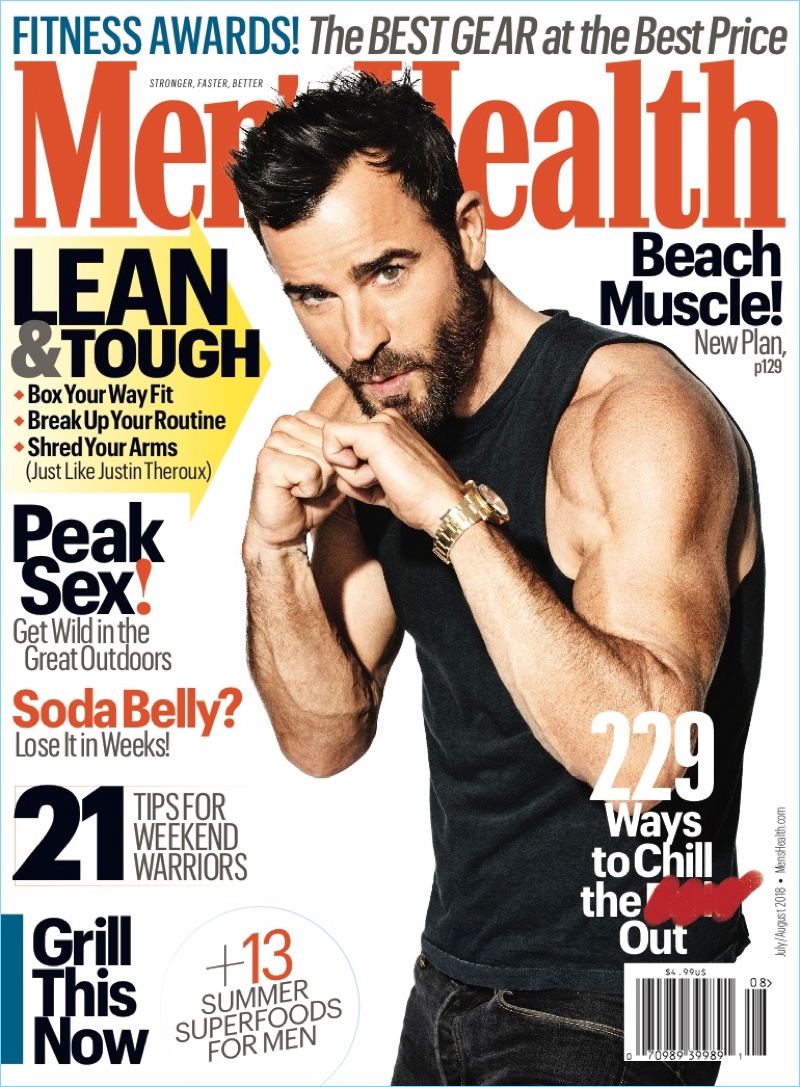 Justin Theroux covers the July/August 2018 issue of Men's Health.