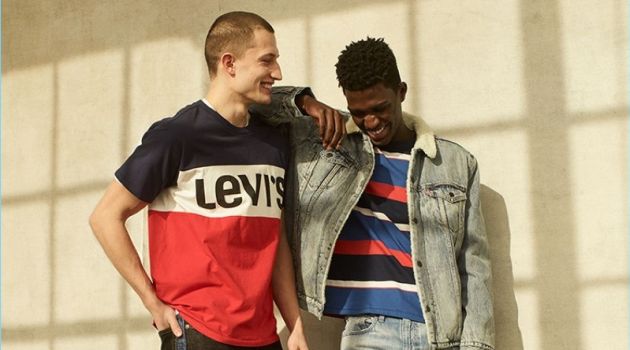 Frederik Woloszynski & Anarcius Jean Go Casual in Levi's for Fall '18 Models Frederik Woloszynski and Anarcius Jean wear fall 2018 looks from Levi's.
