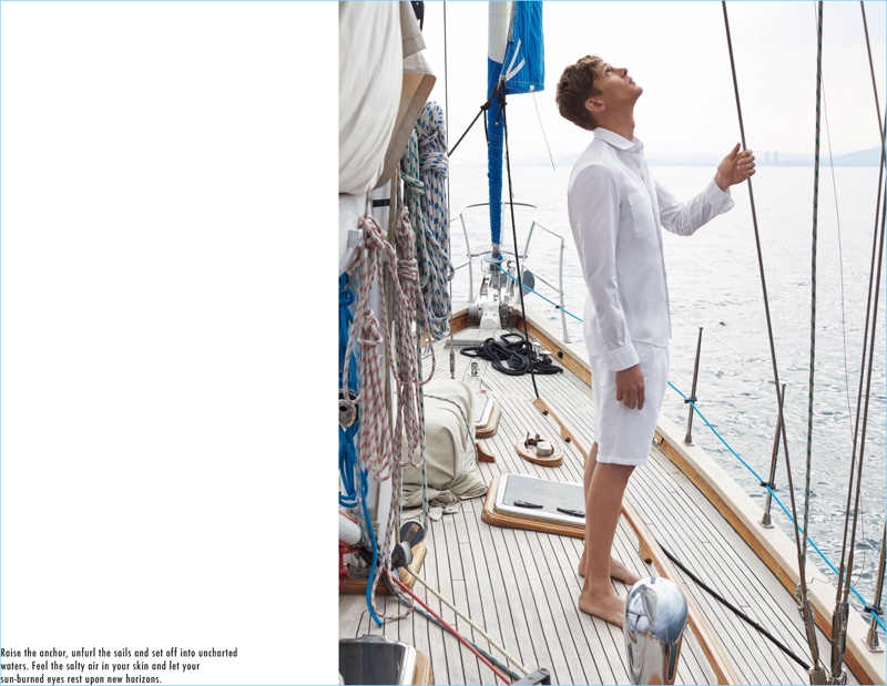 Clad in white, Mathias Lauridsen is a serene summer vision for Massimo Dutti. » Tied to the Sea: Mathias Lauridsen Dons Nautical Clothes for Massimo Dutti Clad in white, Mathias Lauridsen is a serene summer vision for Massimo Dutti.