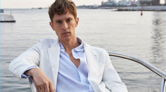 Tied to the Sea: Mathias Lauridsen Dons Nautical Style for Massimo Dutti Front and center, Mathias Lauridsen wears nautical-inspired fashions from Massimo Dutti.