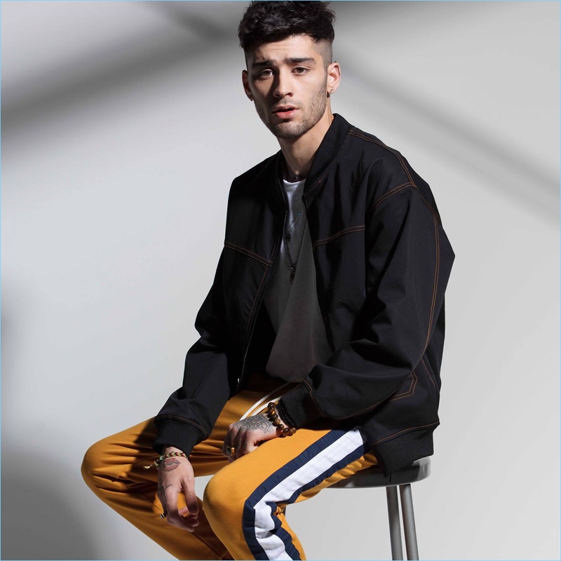 Zayn Malik sports a denim bomber jacket from Penshoppe's Denimlab line.