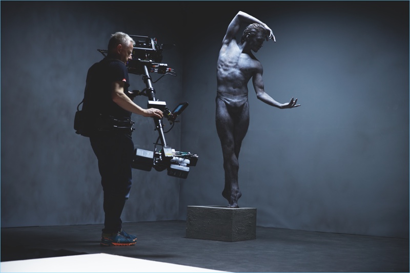 Neil Bennett (Rankin's Studio) photographs behind the scenes images of Sergei Polunin for Hunger TV.