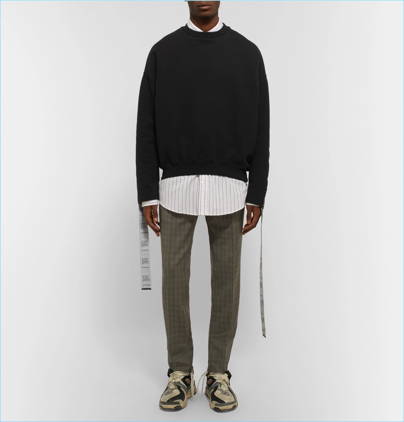 Vetements Oversized Tape-Trimmed Cotton-Jersey Sweatshirt