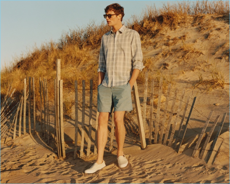 Taking to Montauk, Matthew Hitt wears pieces from Zachary Prell's high summer collection.