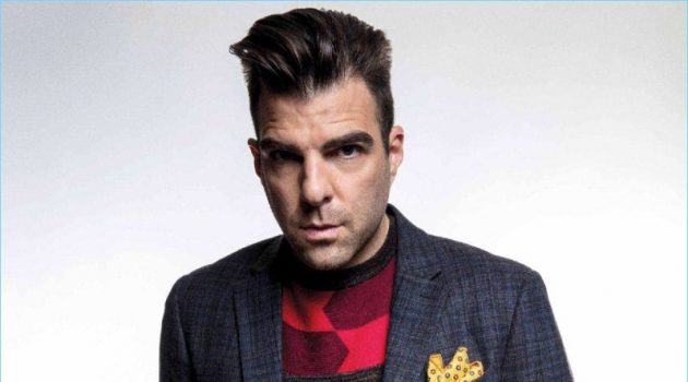 Zachary Quinto Covers Da Man, Discusses Theater Acting A smart vision, Zachary Quinto dons Perry Ellis.