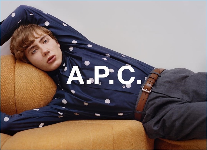 Paul Hameline fronts A.P.C.'s fall-winter 2018 campaign.