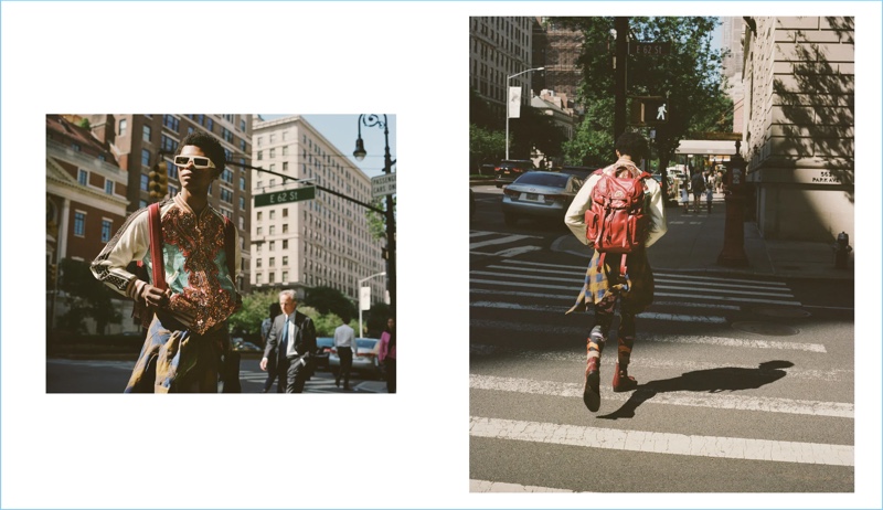 Exploring the streets of New York, Morocco wears Gucci.