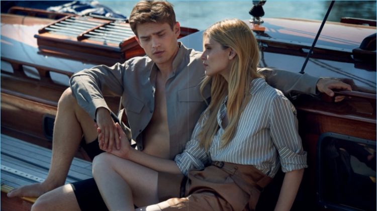 Bo Develius Couples Up with Justine Geneau for Plaza Cover Shoot