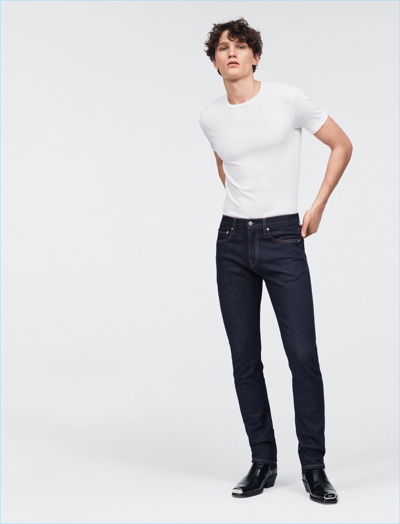 Slim CKJ 026 Jeans: Sits below waist with slim leg.