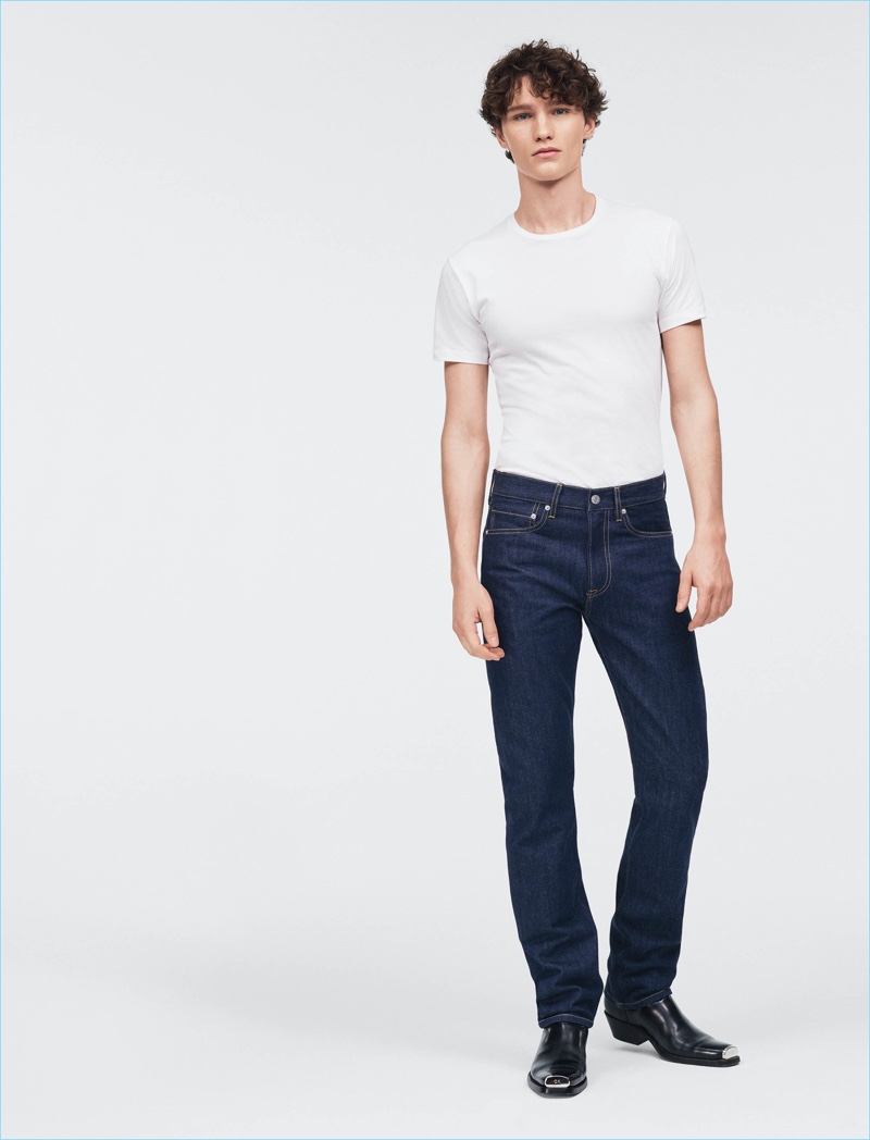 Straight CKJ 035 Jeans: Sits at waist with straight leg.