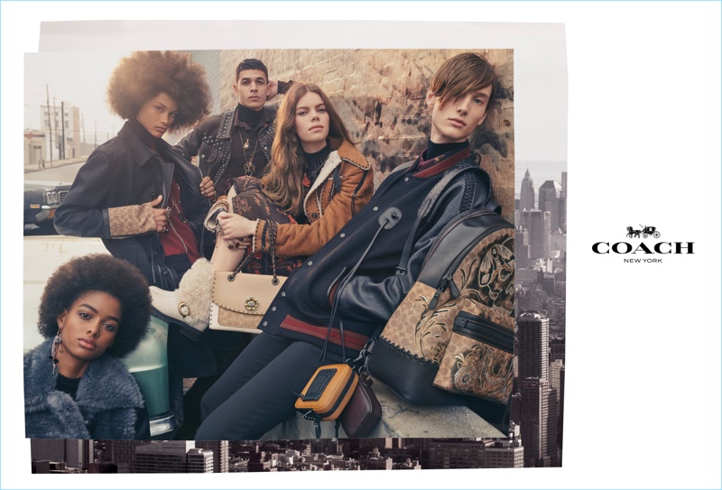 Coach enlists Blesnya Minher, Joaquim Arnell, Ali Latif, Nina Gulien, and William Grant as the stars of its fall-winter 2018 campaign.