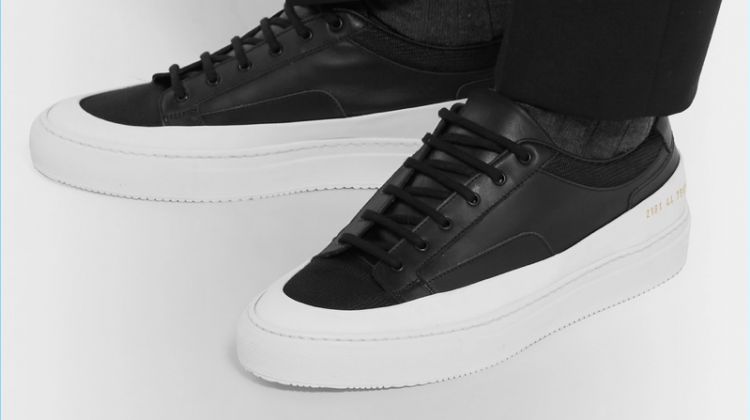 Common Projects Achilles Super Mesh-Trimmed Leather Sneakers