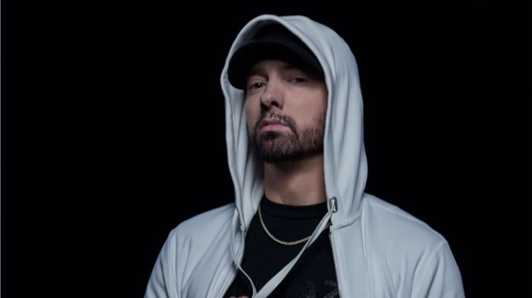 Eminem wears an Icon hoodie from his Rag & Bone collaboration.
