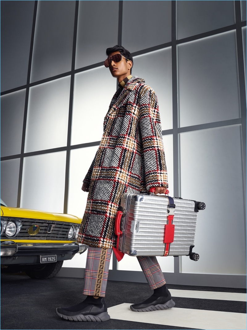 Daniel Sannwald photographs Jeenu Mahadevan for Fendi's fall-winter 2018 men's campaign.