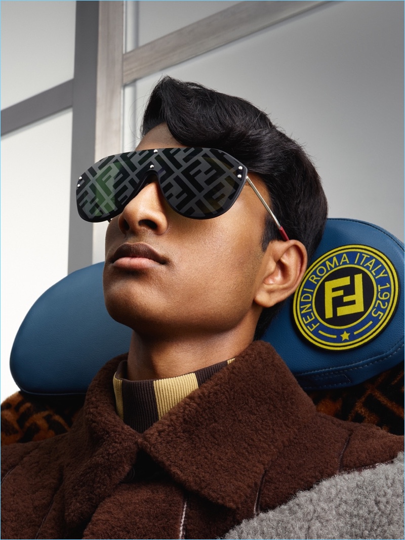 Fresh face Jeenu Mahadevan appears in Fendi's fall-winter 2018 men's campaign.