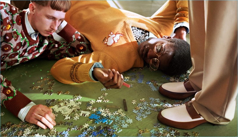 Matïss Rucko and Cheikh Tall star in Gucci's fall-winter 2018 campaign.