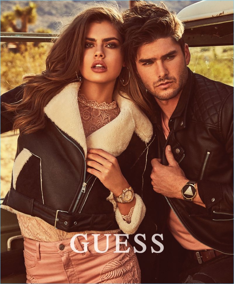 Amanda Rodriguez and Charlie Matthews couple up for Guess' fall-winter 2018 campaign.
