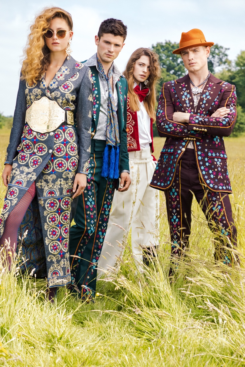 Heidi Cals, Jevan Williams, Scarlet Hayes, and Patrick O'Donnell wear Helen Anthony.