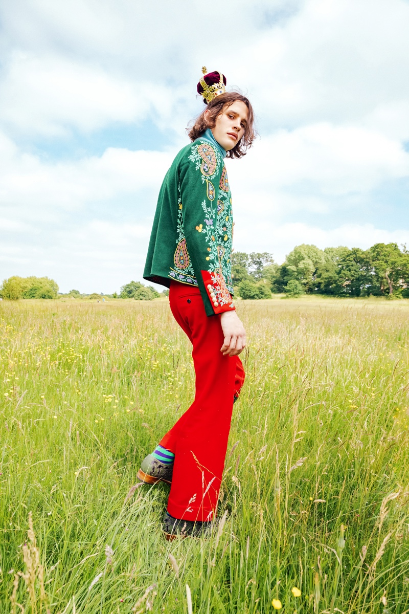 Taking to an open field, Liam Gardner wears Helen Anthony.