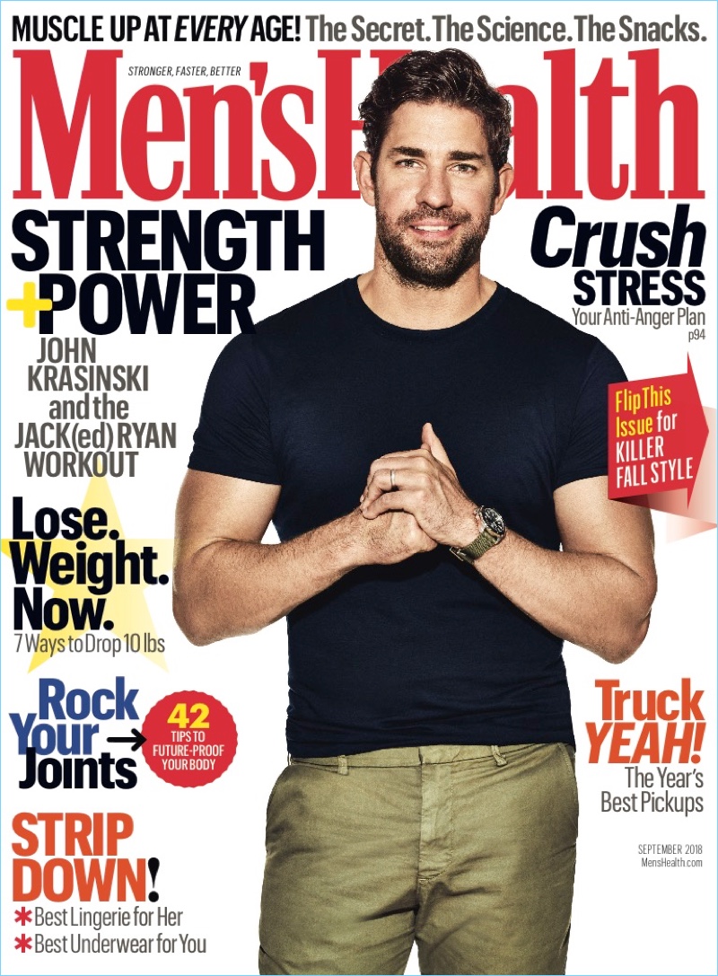 John Krasinski covers the September 2018 issue of Men's Health.