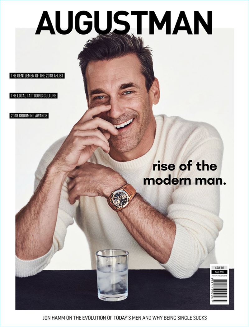 Jon Hamm covers the latest issue of August Man.