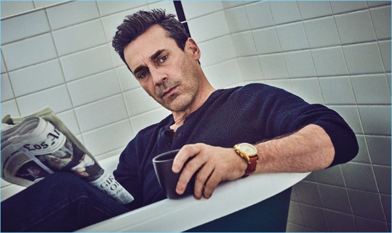 Starring in a feature, Jon Hamm connects with August Man.