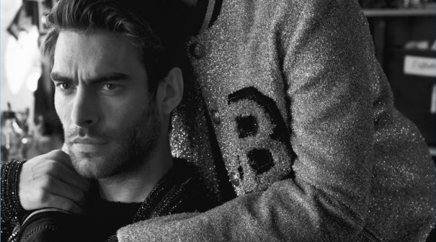 Jon Kortajarena Joins Olivier Rousteing in Balmain for Vogue Spain Balmain creative director Olivier Rousteing poses for a photo with Jon Kortajarena.