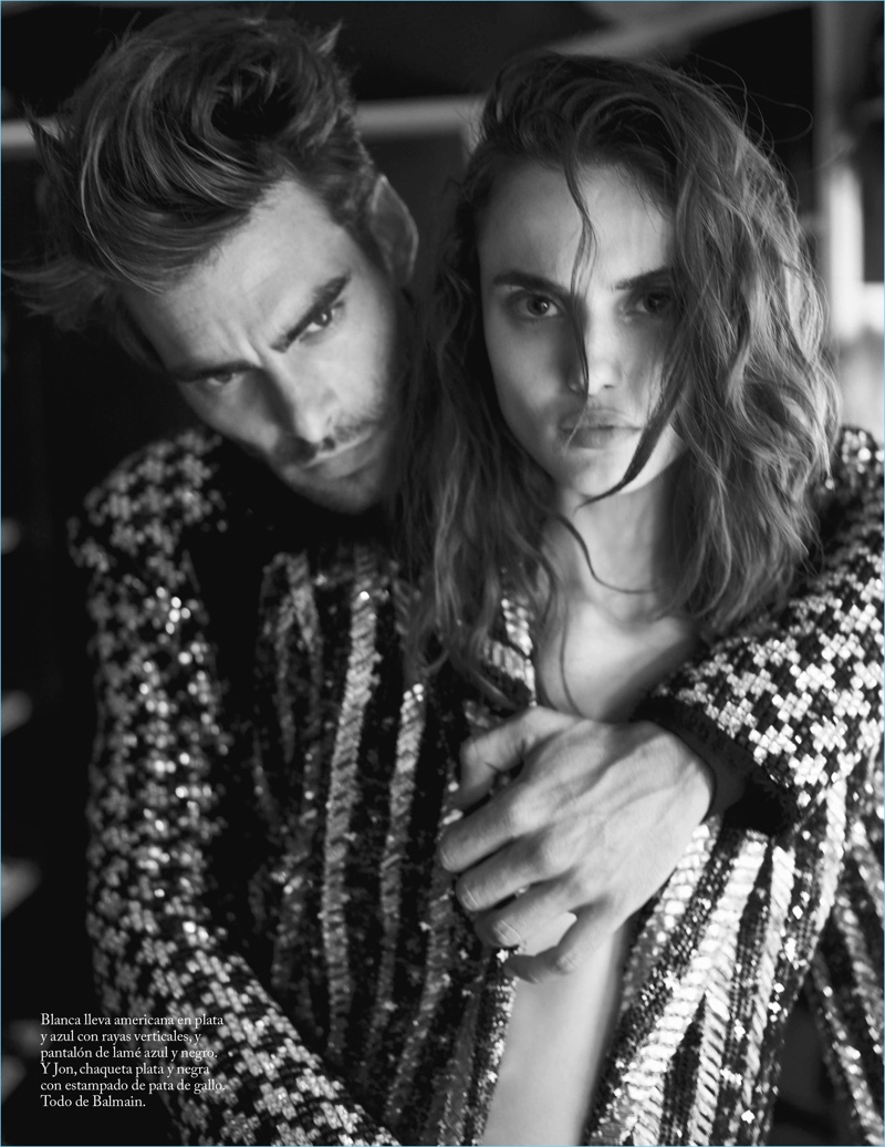 Nico Bustos photographs Jon Kortajarena and Blanca Padilla for Vogue Spain.